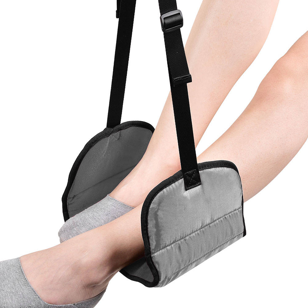 Airplane Footrest Made with Premium Memory Foam - Airplane Travel Foot Hammack, No Clashing Foot Hammock & Portable Plane Leg Rest Gray Airplane Footrest Made with Premium Memory Foam - Airplane Travel Foot Hammack, No Clashing Foot Hammock & Portable Plane Leg Rest
