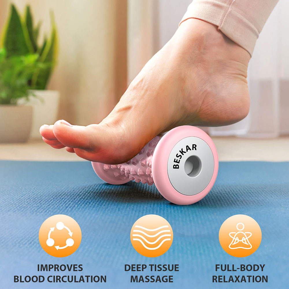 BESKAR Foot Massager Roller for Plantar Fasciitis Relief, Portable, Deep Tissue Muscle Massage 2 BESKAR Foot Massager Roller for Plantar Fasciitis Relief, Portable, Deep Tissue Muscle Massage