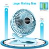BESKAR Portable Clip on Fan Rechargeable, 4 Speeds Small Battery Operated Fan