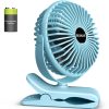 BESKAR Portable Clip on Fan Rechargeable, 4 Speeds Small Battery Operated Fan